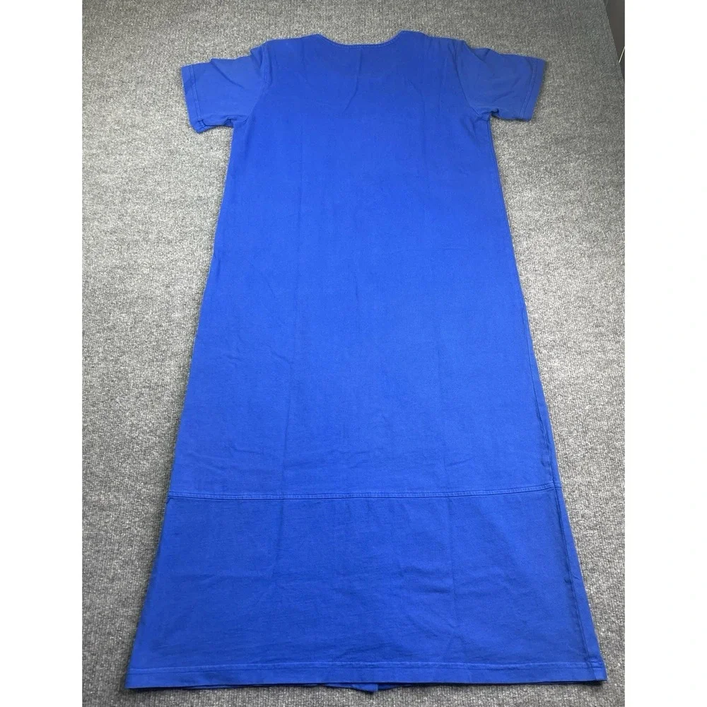 Focus Maxi‎ Dress Vest Set Women Large Blue Cotton Coastal Fish Shell Vintage
